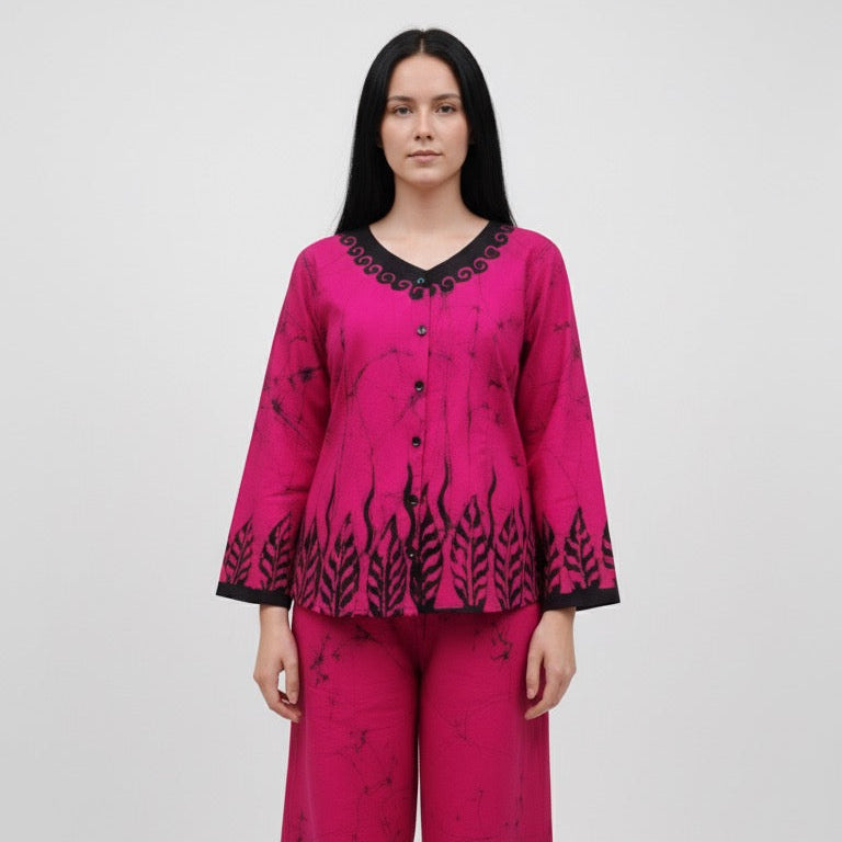 BATIK PYJAMA SET COTTON PINK