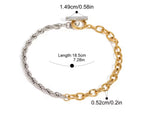 Minimalist Two-Tone Chain Bracelet for Women | 18K Gold-Plated Stainless Steel, Stackable Modern Jewelry