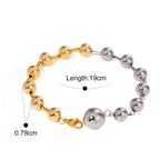 Minimalist Two-Tone Chain Bracelet for Women | 18K Gold-Plated Stainless Steel, Stackable Modern Jewelry