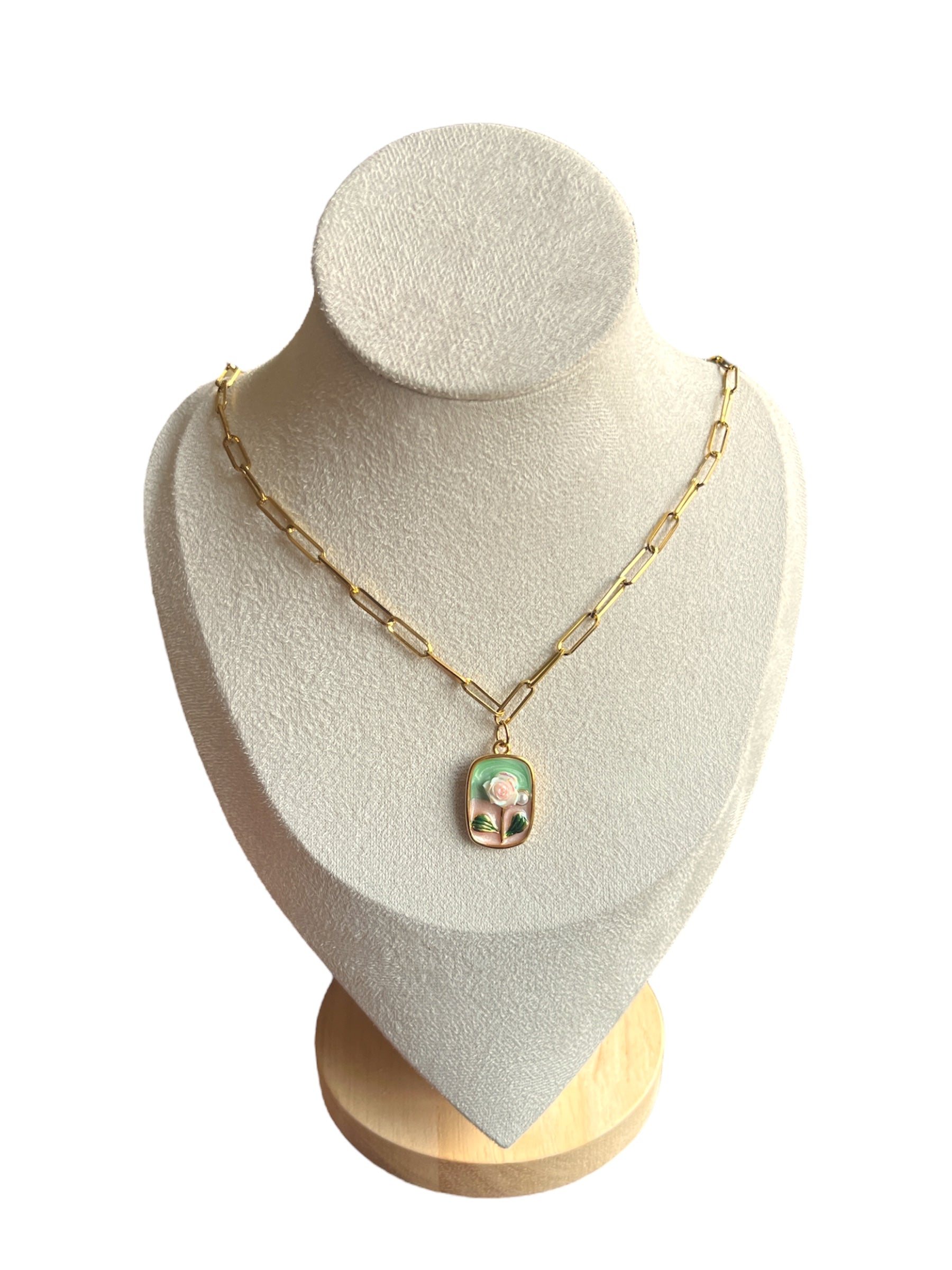 Valentine’s Paperclip Necklace – 18K PVD Gold Plated, Adjustable 18–22 Inch