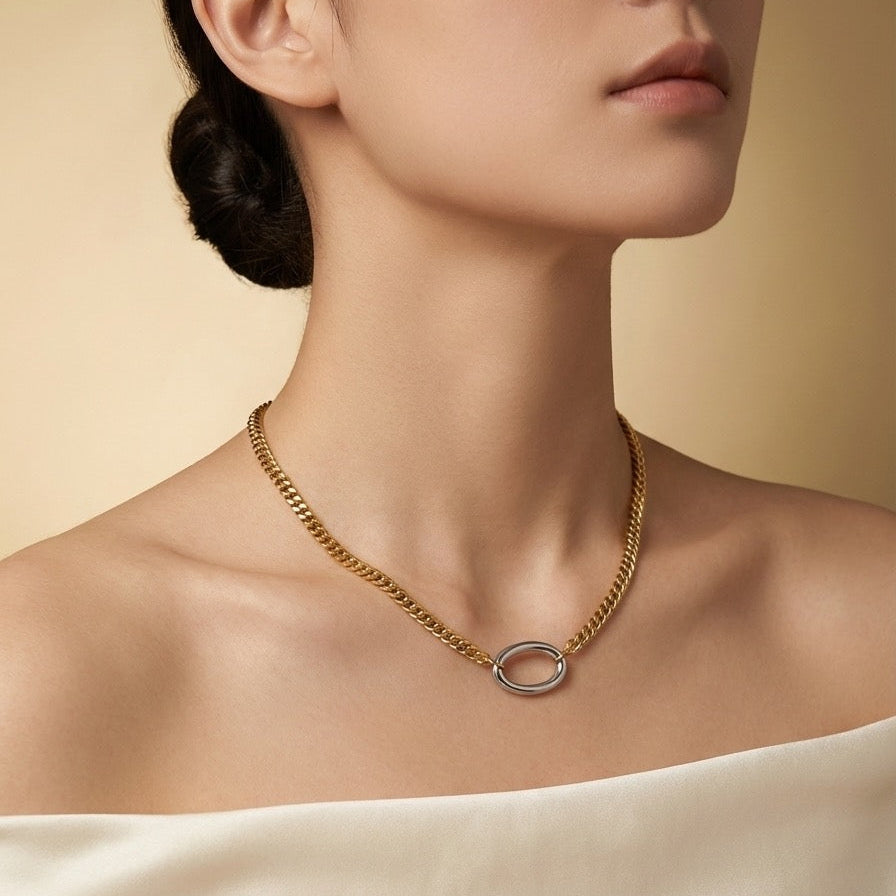 Gold Cuban Link Chain Necklace with Lock Bold and Stylish