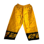 Floral Design Black and Yellow 100% Cotton Comfort Pants – Travel-Ready & Versatile
