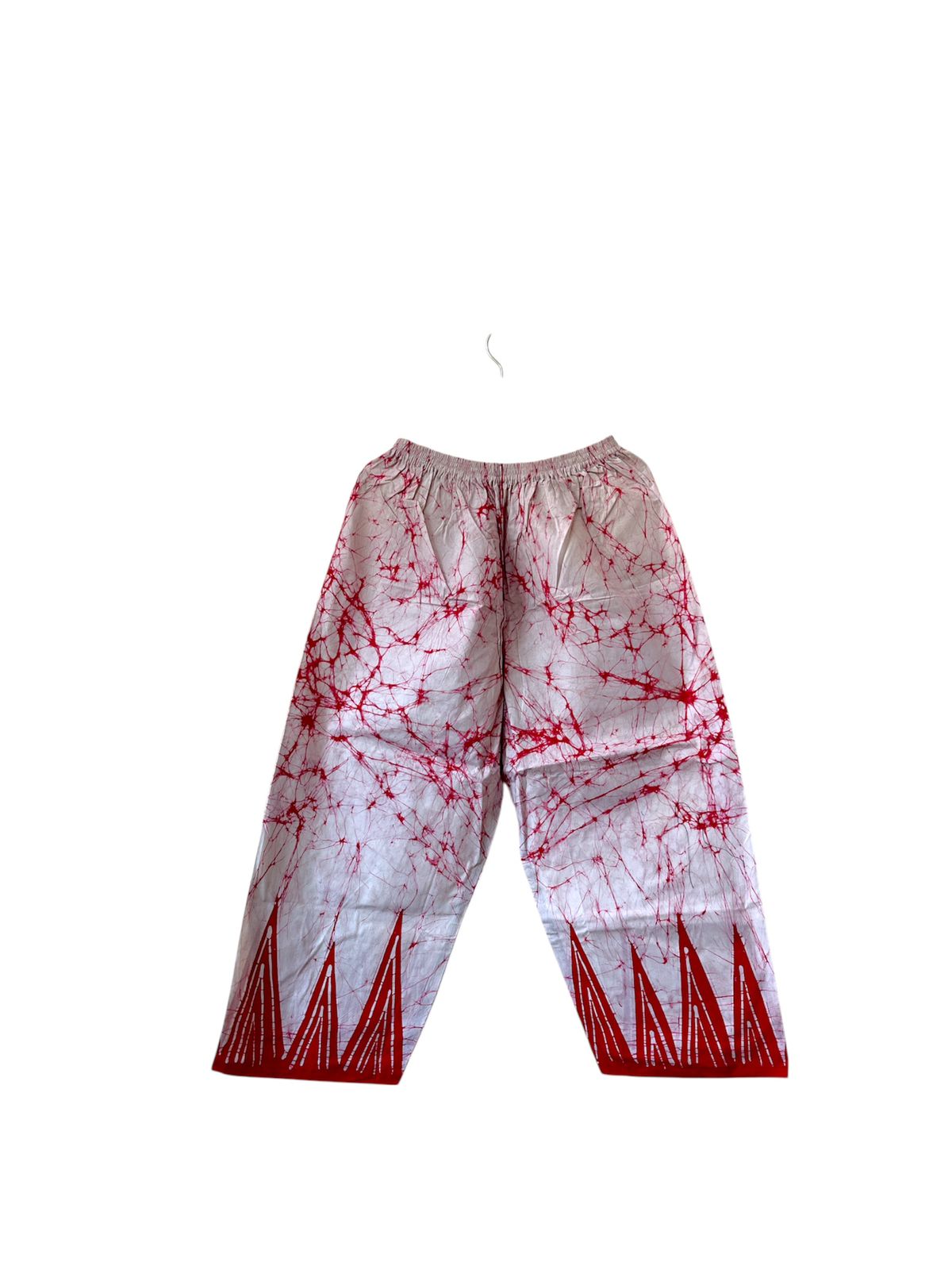 Red and White Pattern 100%  Cotton Comfort Pants – Travel-Ready & Versatile