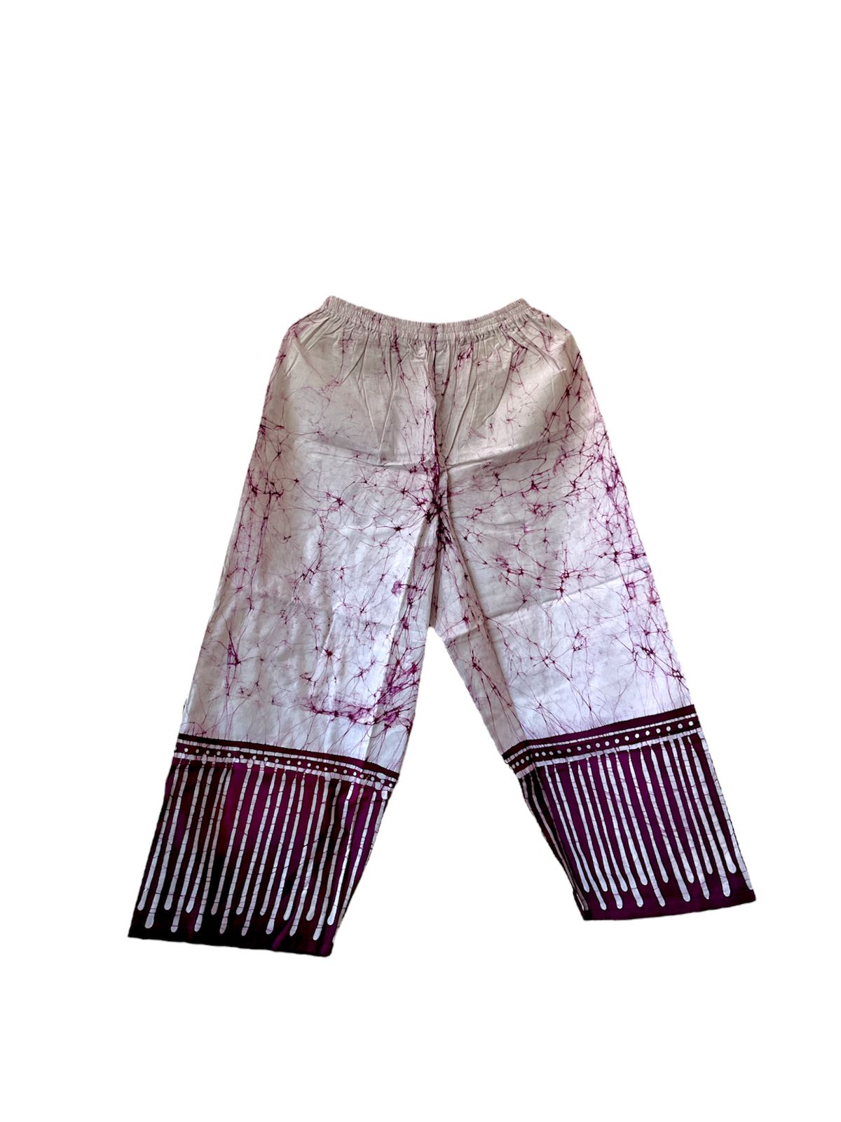 Dark Purple and White Design 100%  Cotton Comfort Pants – Travel-Ready & Versatile